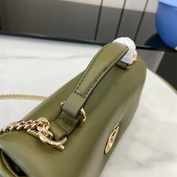GUCCI GG Milano迷你綠色蓬鬆皮革斜揹包-806017：圖片 7