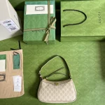 GUCCI Ophidia小號米棕帆布斜揹包-735145：圖片 10