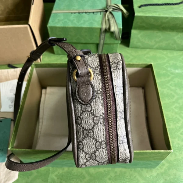 GUCCI Ophidia米棕帆布斜揹包-739392：圖片 5