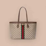 GUCCI Ophidia中號藍米帆布托特包-631685