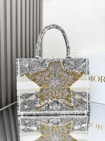 Dior Book 奶白棉托特包中號MM-M1296：圖片 5