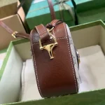 GUCCI Horsebit 1955小號白色皮革肩揹包-760196：圖片 5
