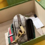 GUCCI Ophidia米棕帆布斜挎包-746308：圖片 5