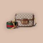 GUCCI Horsebit 1955白皮革斜揹包-658574