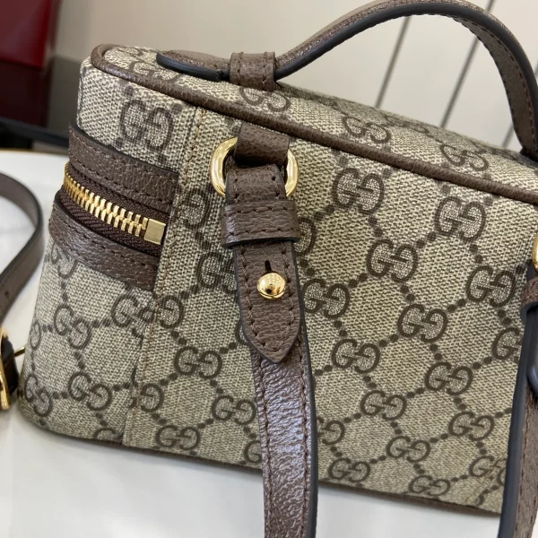 GUCCI Ophidia超迷你米白帆布斜揹包-816357：圖片 8