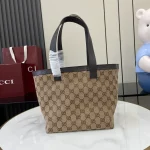 GUCCI Totissima小號米棕帆布托特包-788211：圖片 4