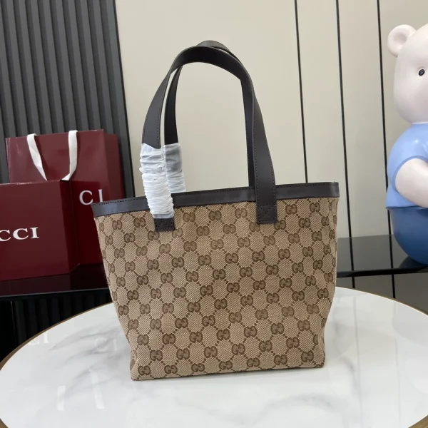 GUCCI Totissima小號米棕帆布托特包-788211：圖片 4