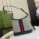 GUCCI Ophidia小號藍米帆布水桶包-781402：圖片 4