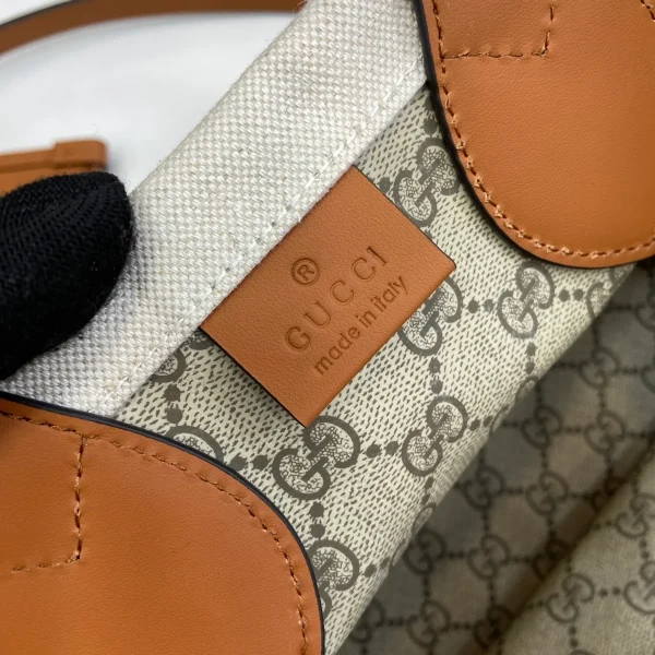 GUCCI Gucci Lido小號米棕帆布手提包-772144：圖片 10