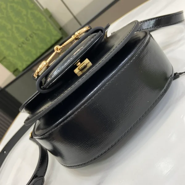 GUCCI Horsebit 1955米棕皮革肩揹包-781387：圖片 5