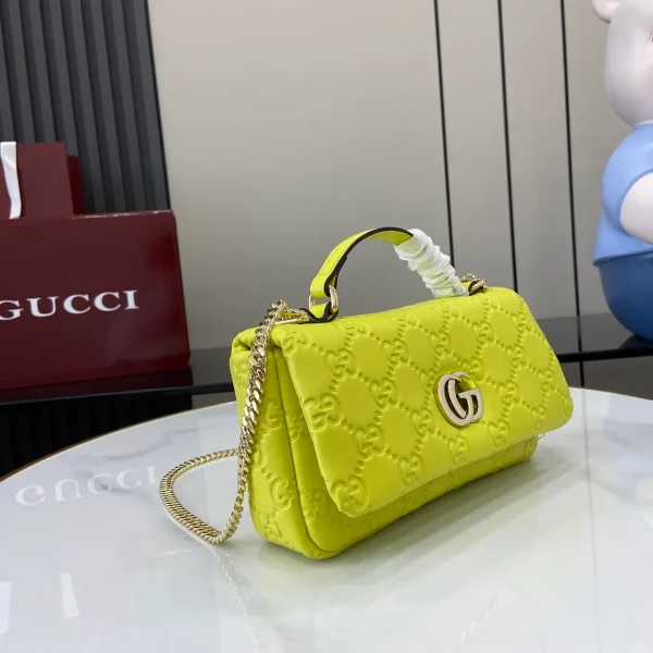 GUCCI GG Milano迷你黑色皮革斜揹包-806017：圖片 3