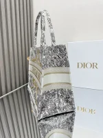 Dior Book 奶白棉托特包中號MM-M1296：圖片 7