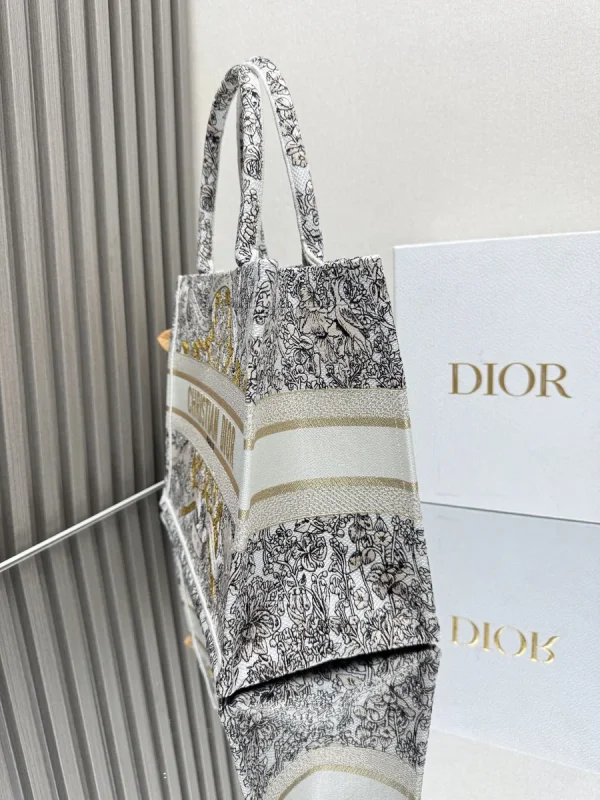 Dior Book 奶白棉托特包中號MM-M1296：圖片 7
