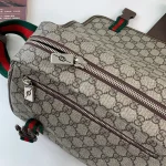 GUCCI GG Supreme中號米棕帆布斜背包-760123：圖片 9