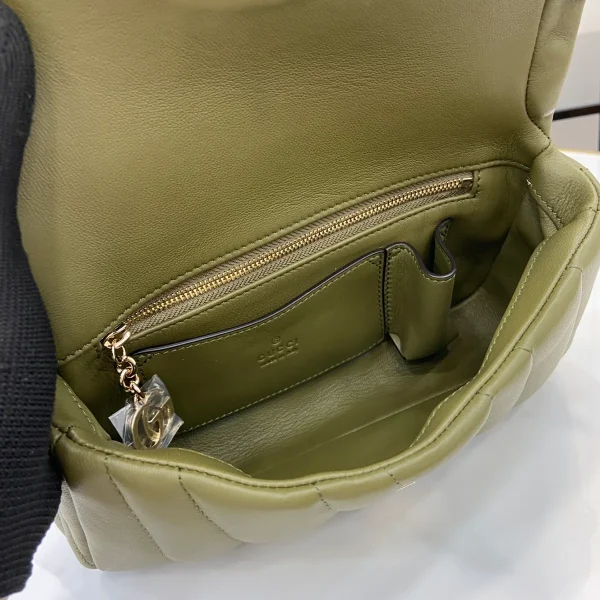 GUCCI GG Milano迷你白色絎縫皮革斜揹包-806017：圖片 10