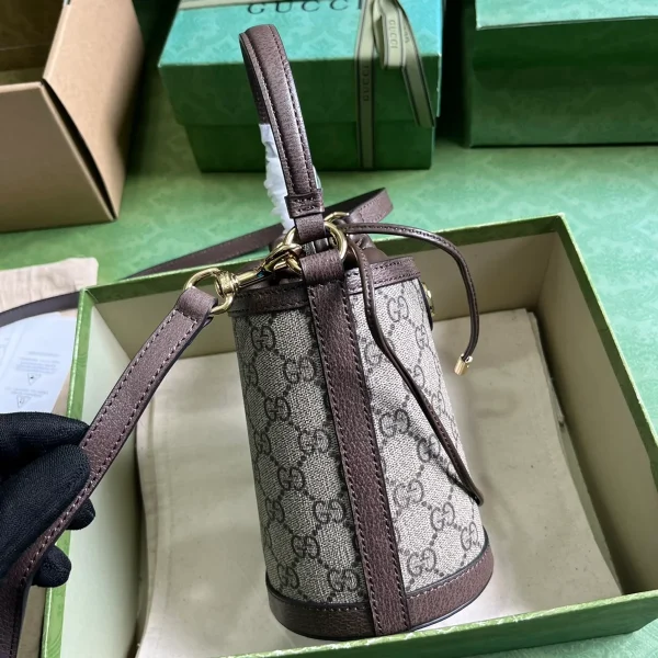 GUCCI Ophidia迷你米白帆布水桶包-760199：圖片 5