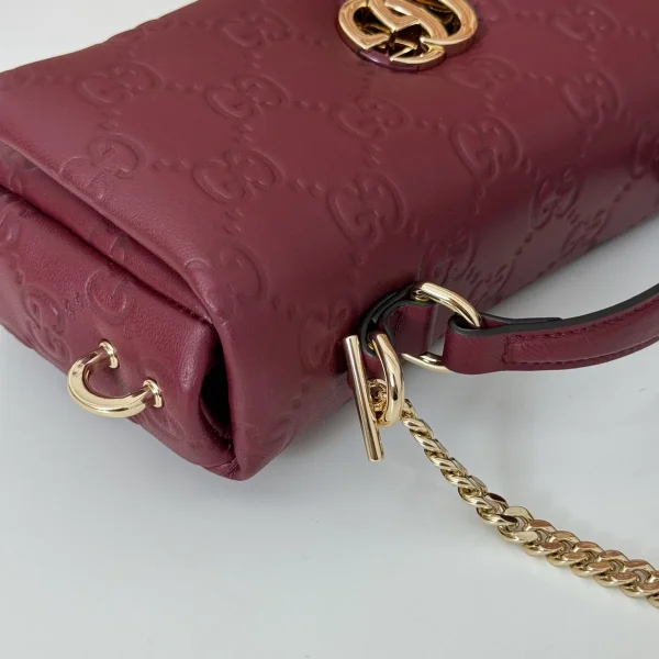 GUCCI GG Milano迷你深綠皮革斜揹包-806017：圖片 8