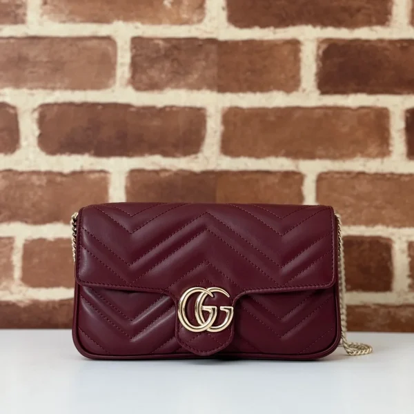GUCCI GG Marmont灰色皮革斜挎包-751526：圖片 2