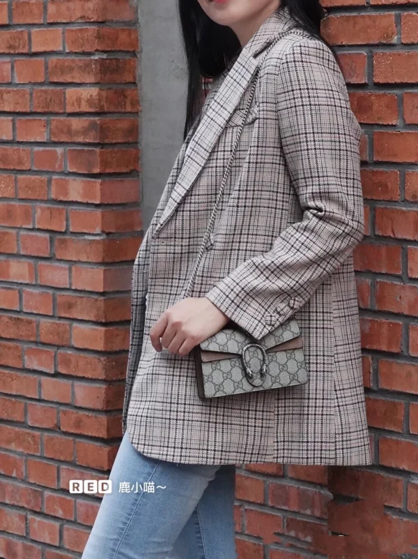 GUCCI Dionysus狄俄尼索斯黑色皮革斜揹包-476432：圖片 3