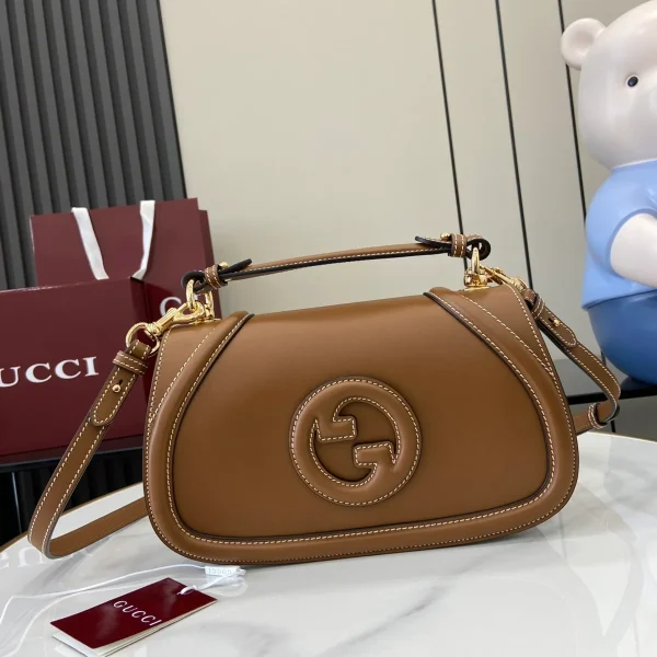 GUCCI Blondie小號米棕帆布手提包-815714：圖片 2