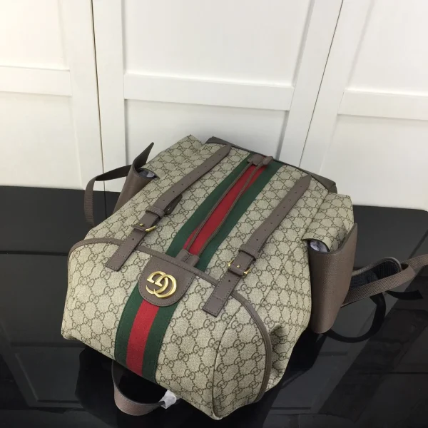 GUCCI Ophidia中號米棕皮革背包-598140：圖片 5