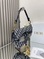 Dior Saddle 藍色單肩包中號MM-M0446：圖片 5