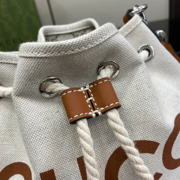 GUCCI Gucci Lido米棕帆布單肩包-777166：圖片 7