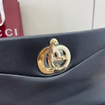 GUCCI GG Milano小號黑絎縫皮革手挽包-806016：圖片 11