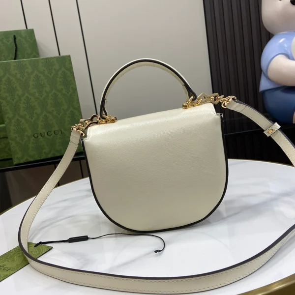GUCCI Horsebit 1955黑皮革肩揹包-781387：圖片 4