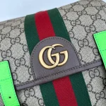 GUCCI Ophidia中號米棕帆布後揹包-598140：圖片 6