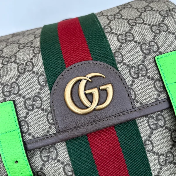 GUCCI Ophidia中號米棕帆布後揹包-598140：圖片 6