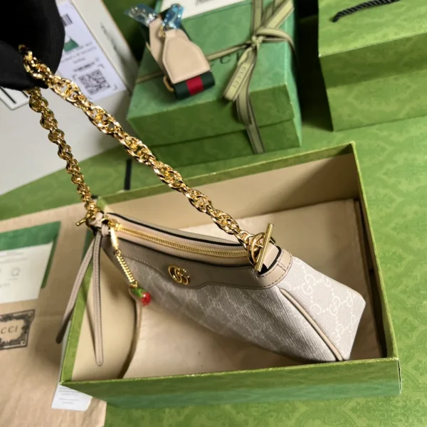 GUCCI Ophidia米棕帆布斜背包-735132：圖片 8