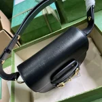 GUCCI Horsebit 1955米棕帆布肩揹包-760191：圖片 7