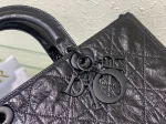 Dior Lady 黑色皺紋斜背包大號GM-M1152：圖片 7