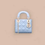 Dior Lady mini 淺藍羊皮斜挎包mini-M0505