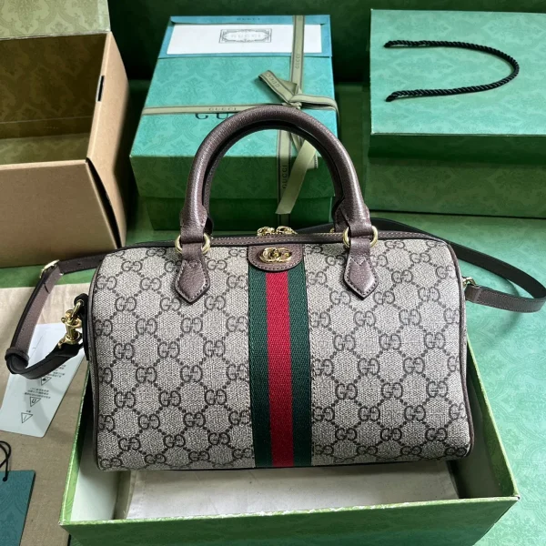 GUCCI GG Supreme小號藍米帆布斜揹包-772061：圖片 2