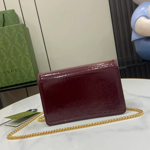 GUCCI Dionysus黑色漆皮斜揹包-795368：圖片 4