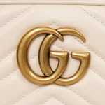 GUCCI GG Marmont小號黑色絎縫皮革鏈條包-447632：圖片 9