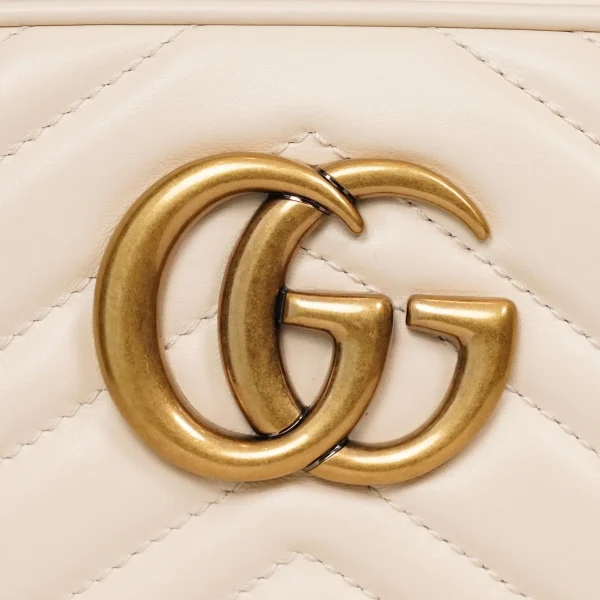 GUCCI GG Marmont小號黑色絎縫皮革鏈條包-447632：圖片 9