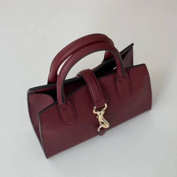 GUCCI Elegance米白粒面皮手提包-795349：圖片 9