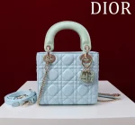 Dior Lady mini 淺藍羊皮斜挎包mini-M0505：圖片 2