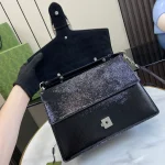 GUCCI Dionysus中號黑漆皮斜挎包-795007：圖片 7