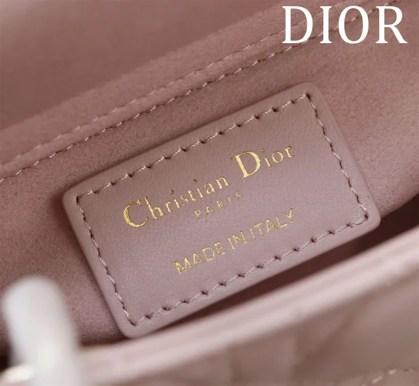 Dior Lady 迷你粉色羊皮斜挎包迷你-M0505：圖片 9