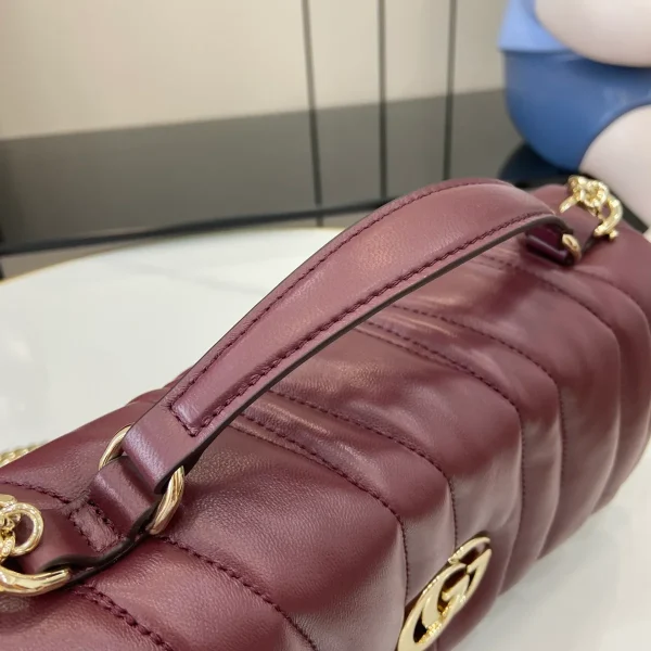 GUCCI GG Milano小號深綠皮革手提包-806016：圖片 7