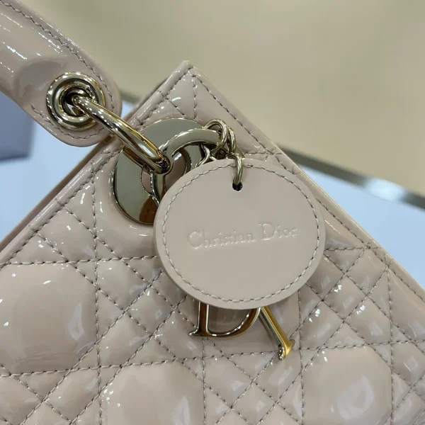 Dior Lady 迷你 粉色羊皮斜挎包mini-M0505：圖片 7