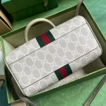 GUCCI GG Supreme迷你米棕帆布手提包-772053：圖片 4
