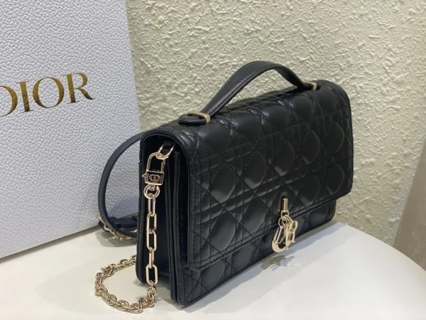 Dior Top 黑色羊皮手提包小號PM-M0997：圖片 4