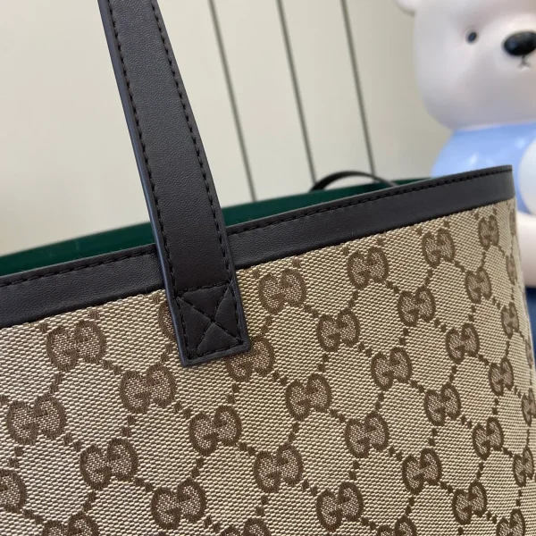 GUCCI Totissima中號黑色帆布托特包-788203：圖片 12