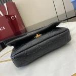 GUCCI GG Milano迷你黑色絎縫皮革斜揹包-806017：圖片 5