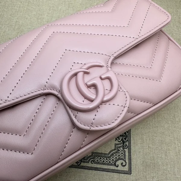 GUCCI GG Marmont粉紅皮革斜背包-751526：圖片 6